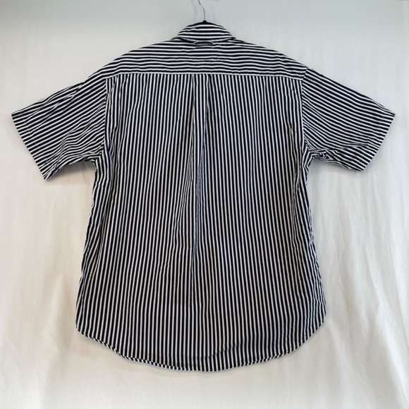 Tommy Hilfiger Short Sleeve Button Down Shirt Navy White Stripe Men L VINTAGE - Picture 8 of 15